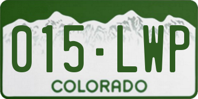 CO license plate 015LWP