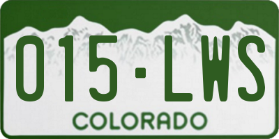 CO license plate 015LWS