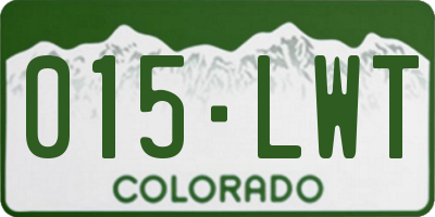 CO license plate 015LWT