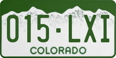 CO license plate 015LXI