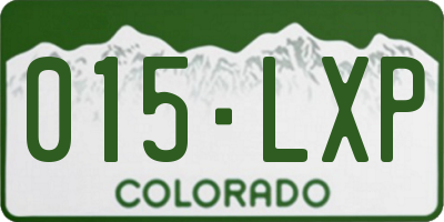 CO license plate 015LXP