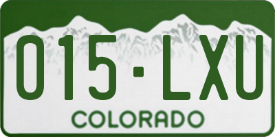 CO license plate 015LXU