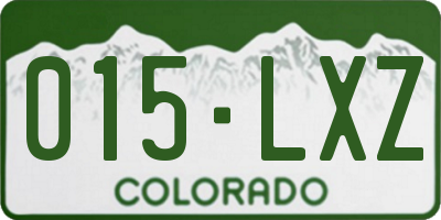 CO license plate 015LXZ