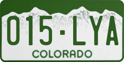 CO license plate 015LYA