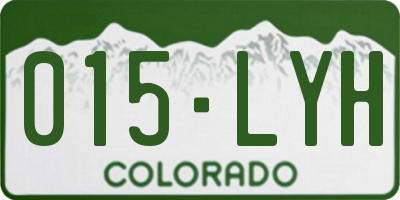 CO license plate 015LYH