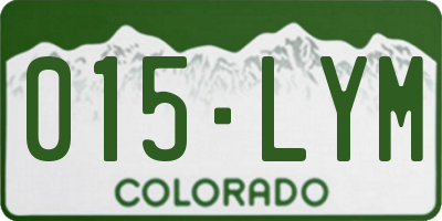 CO license plate 015LYM