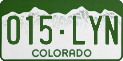 CO license plate 015LYN