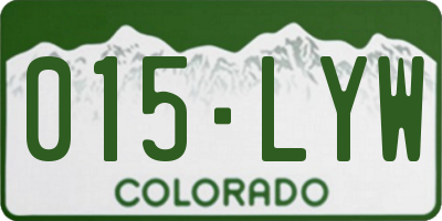 CO license plate 015LYW