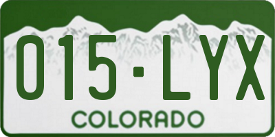CO license plate 015LYX