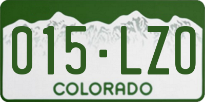 CO license plate 015LZO