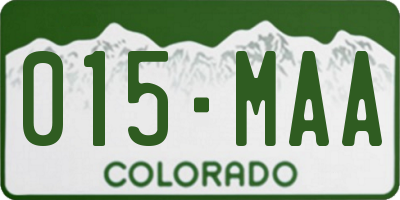 CO license plate 015MAA