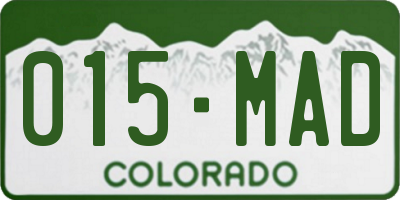CO license plate 015MAD