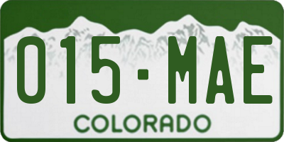 CO license plate 015MAE