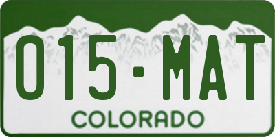 CO license plate 015MAT