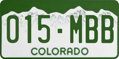 CO license plate 015MBB