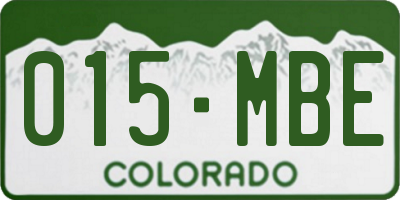 CO license plate 015MBE