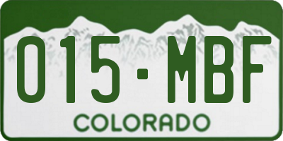 CO license plate 015MBF