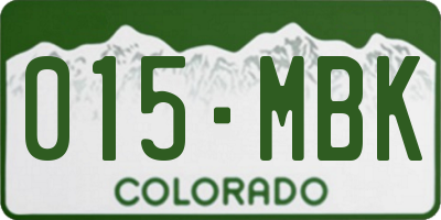 CO license plate 015MBK