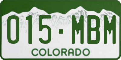 CO license plate 015MBM