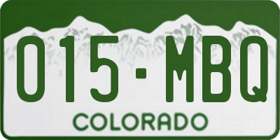 CO license plate 015MBQ