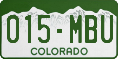 CO license plate 015MBU