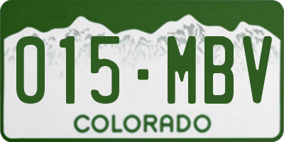 CO license plate 015MBV