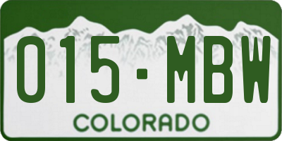CO license plate 015MBW