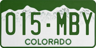 CO license plate 015MBY