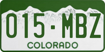 CO license plate 015MBZ