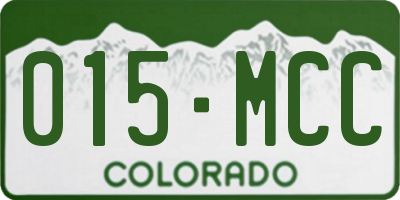CO license plate 015MCC