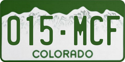 CO license plate 015MCF