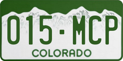 CO license plate 015MCP