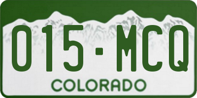 CO license plate 015MCQ