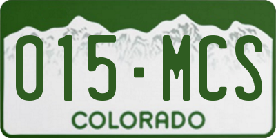 CO license plate 015MCS