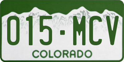 CO license plate 015MCV
