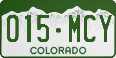 CO license plate 015MCY