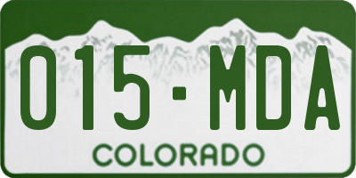 CO license plate 015MDA