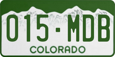 CO license plate 015MDB