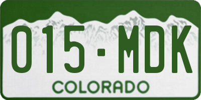 CO license plate 015MDK