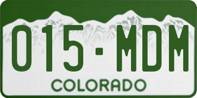 CO license plate 015MDM