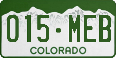 CO license plate 015MEB