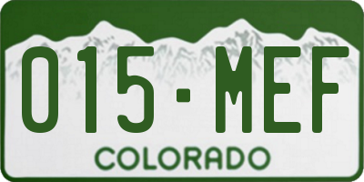 CO license plate 015MEF