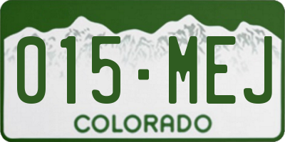 CO license plate 015MEJ