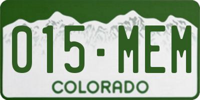 CO license plate 015MEM
