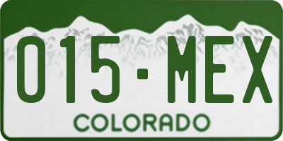 CO license plate 015MEX