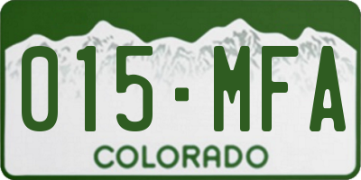 CO license plate 015MFA
