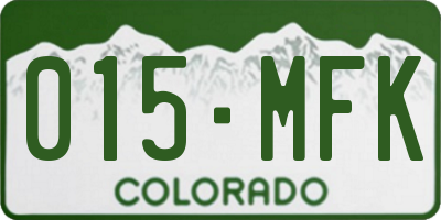 CO license plate 015MFK