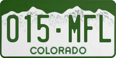 CO license plate 015MFL