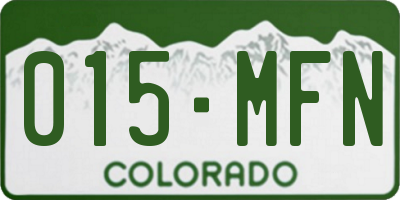 CO license plate 015MFN