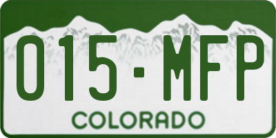 CO license plate 015MFP